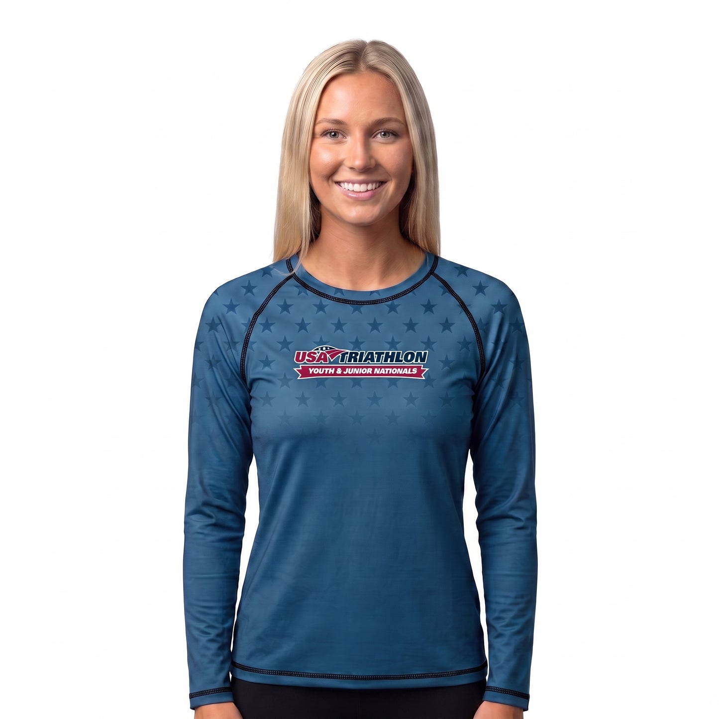 Women's Long Sleeve Performance Tee - Sublimated Stars