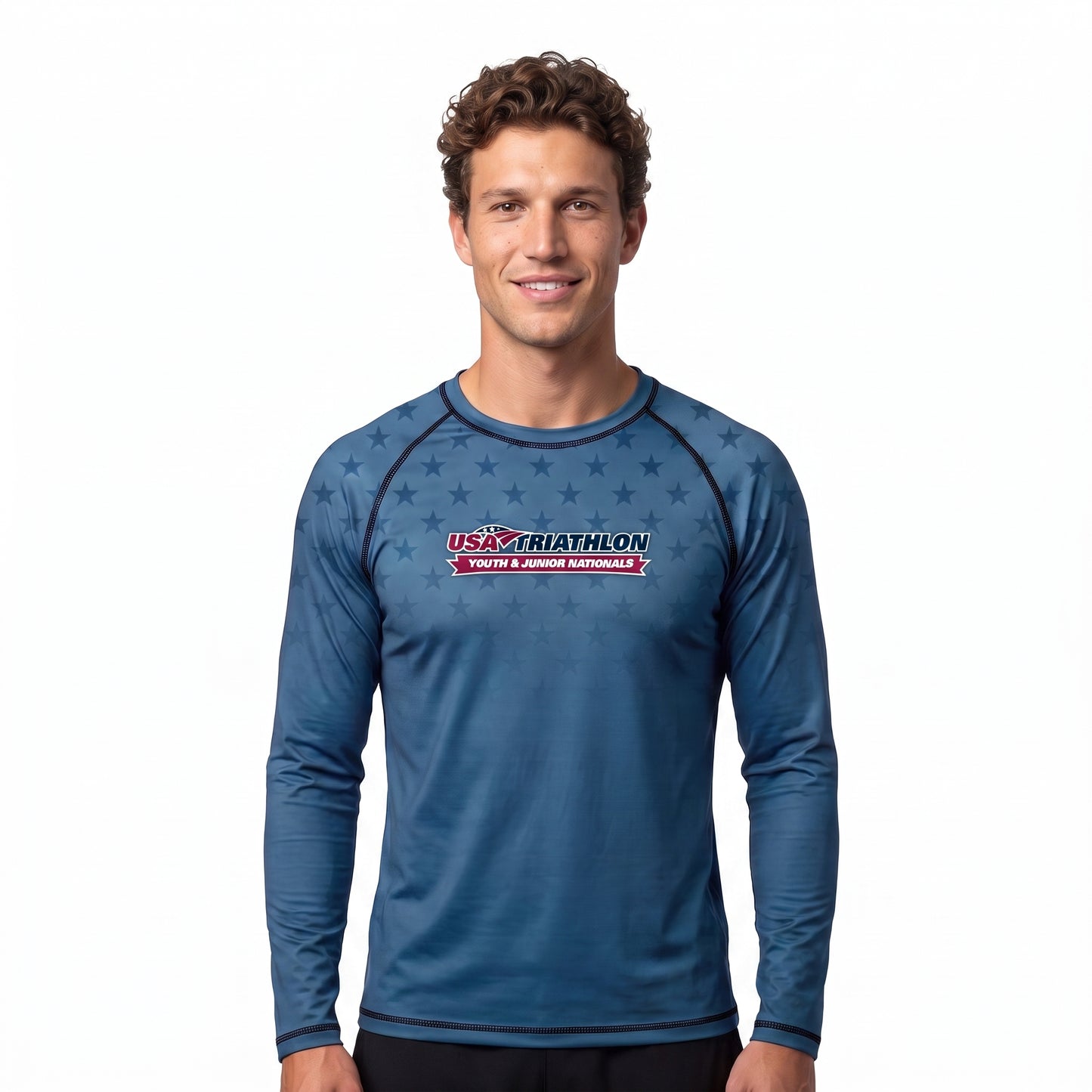 Men's Long Sleeve Performance Tee - Sublimated Stars