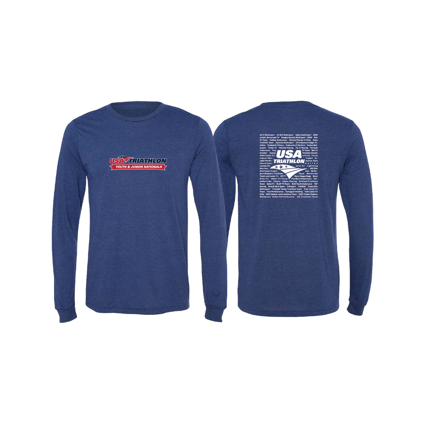Unisex Long Sleeve Blend Tee - Navy Heather