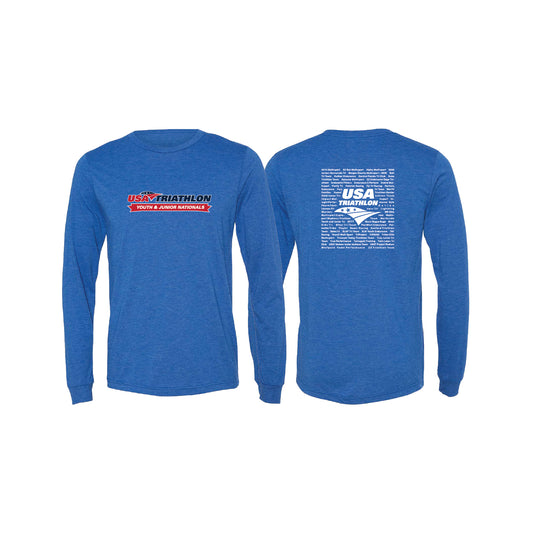 Unisex Long Sleeve Blend Tee - Royal Heather