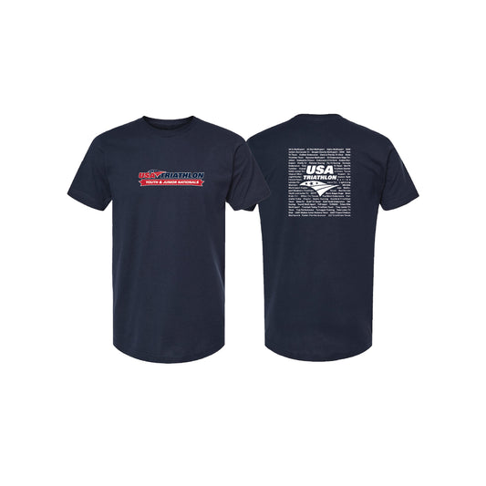 Unisex Short Sleeve Blend Tee - Navy Heather