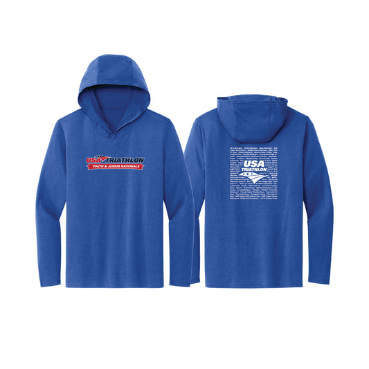 Unisex Tri Blend Light Weight Hoody  - Royal Heather